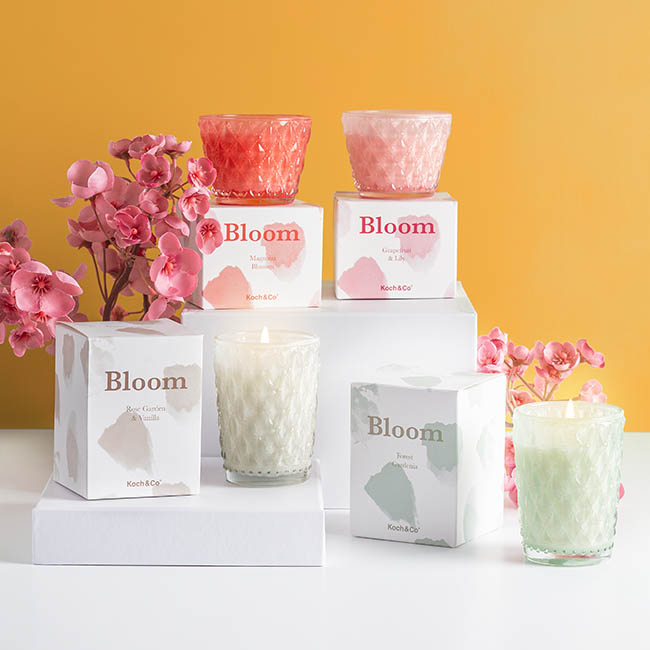 Scented Candle Bloom Coral Magnolia Blossom (7.5x6cmH)