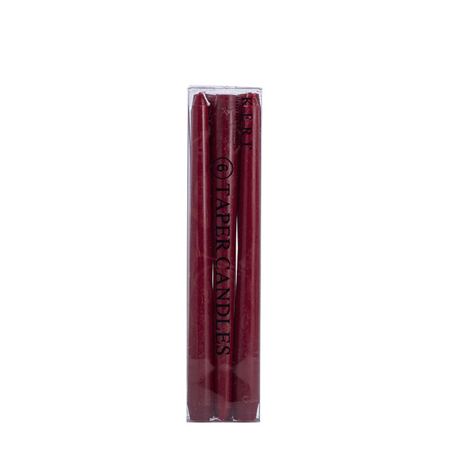 Taper Dinner Candle Red (25cmH) Pack 6