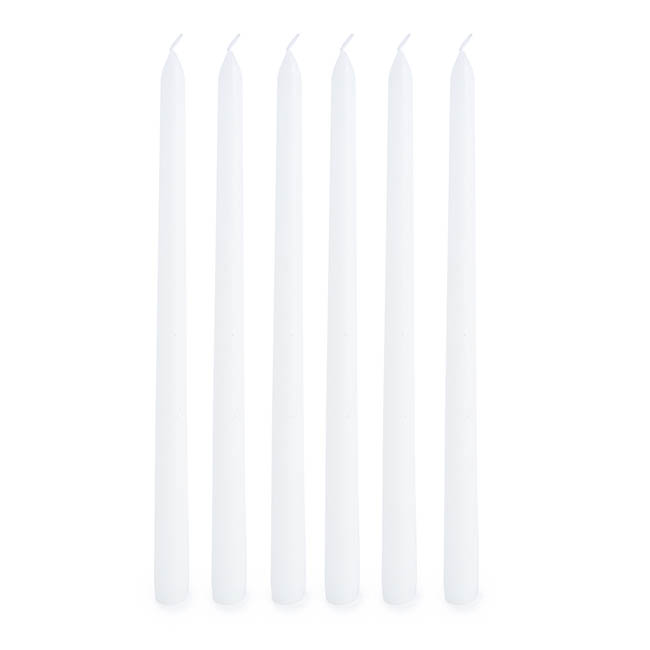 Taper Dinner Candle White (30cmH) Pack 6