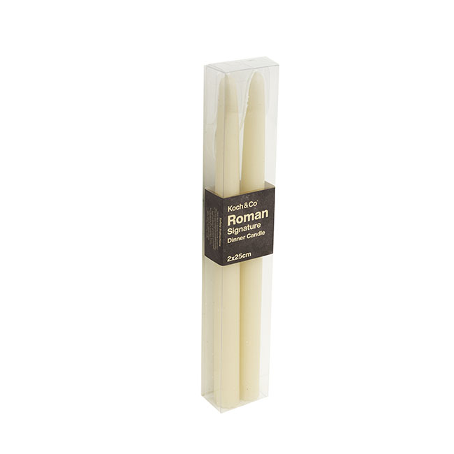 Signature Taper Dinner Candle Pack 2 Ivory (2x25cmH)