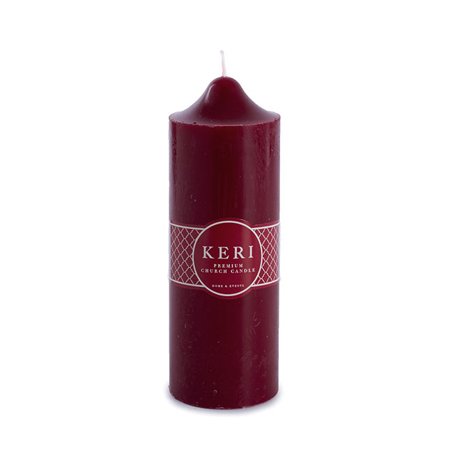 Church Pillar Candle Red (7x20cmH) 98Hr