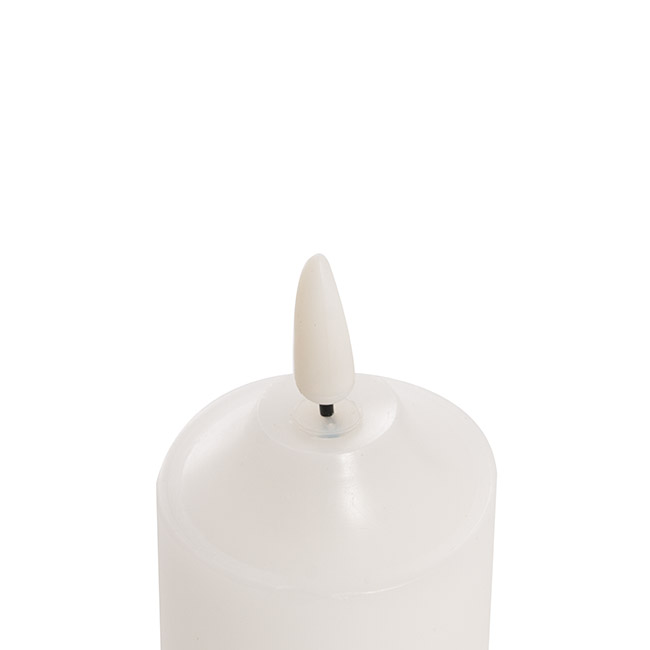 Wax LED Trueflame Flickering Pillar Candle White (5DX18cmH)