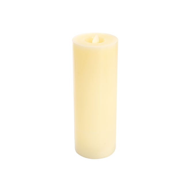 Wax LED Swing Flickering Pillar Candle Ivory (7.5Dx20cmH)