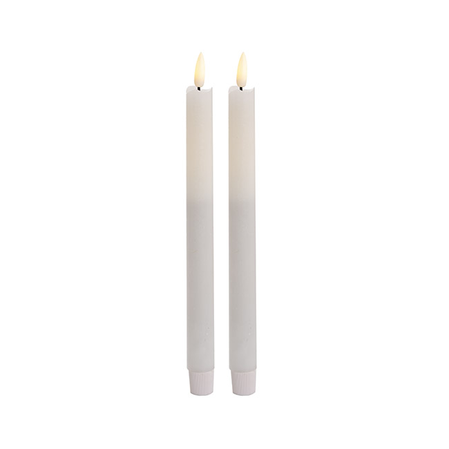 Wax LED Trueflame Dinner Taper Candle 2PK (2.2x24cmH)