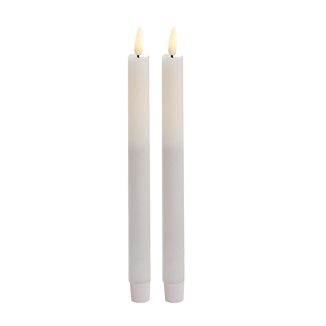 Wax LED Trueflame Dinner Taper Candle 2PK (2.2x29cmH)