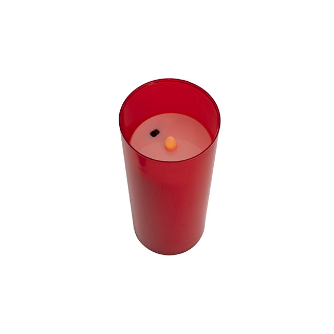 LED Sympathy Memorial Candle Red (7.5Dx21.5cmH)