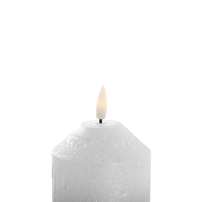 Event LED Pillar Candle Frosted Silver 7.5DX15cmH