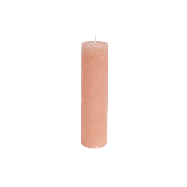 Fleur Pillar Candle Peach (5x20cmH)