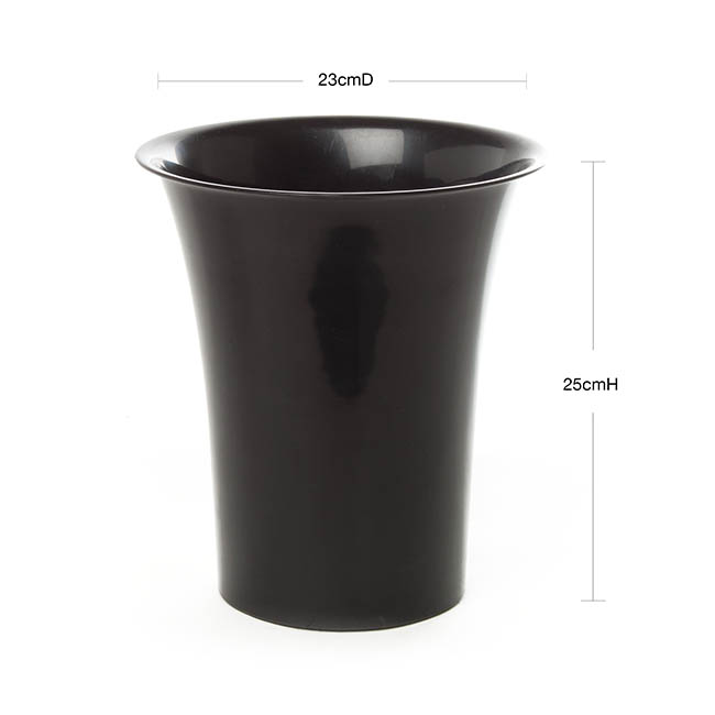 Flower Display Vase 4.5L Black (23cmDx25cmH)
