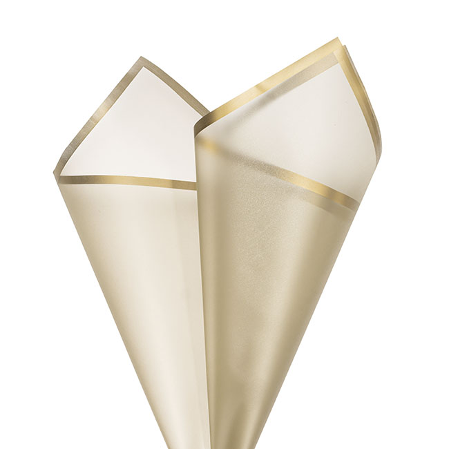 Cello Frosted Hue with Border 50mic Gold Pk100 (60x60cm)