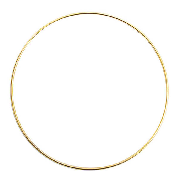 Floral Metal Hoop Ring Gold (35cmD)