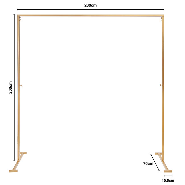 Backdrop Standing Frame only Gold (2mx2mH)