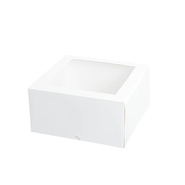 Patisserie Square Window Box 9 Deep White (240x240x120mmH)