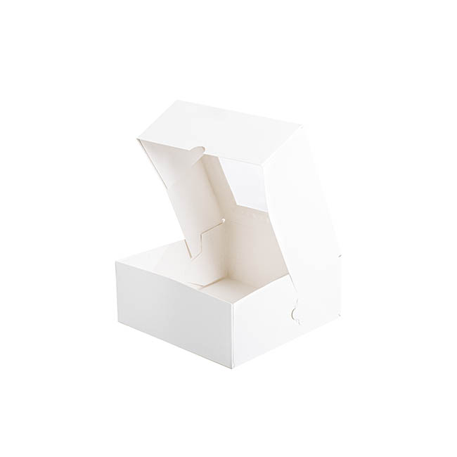 Patisserie Square Window Box 7 White (180x180x75mmH)