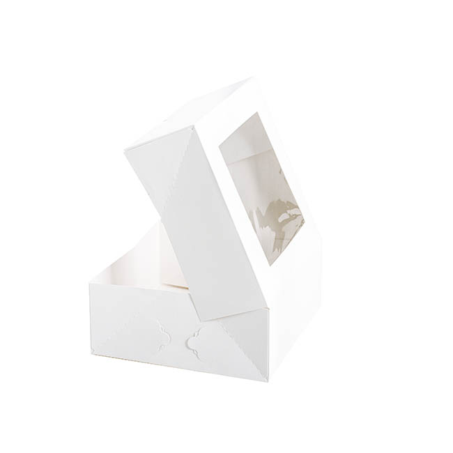 Patisserie Square Window Box 7 White (180x180x75mmH)