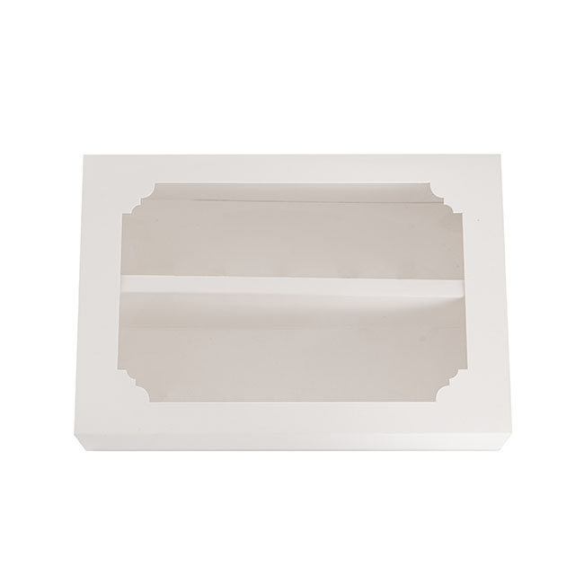 Macaron Sliding Window Box 12 White Pack 10 (185x125x50Hmm)