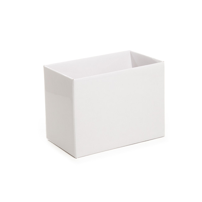 Hamper Box Rectangle Flat Pack Small White (17.5x10.5x13cmH)