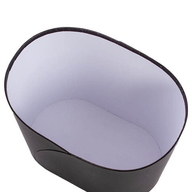 Hamper Bucket Oval Large Black (32x22x23.5cmH)