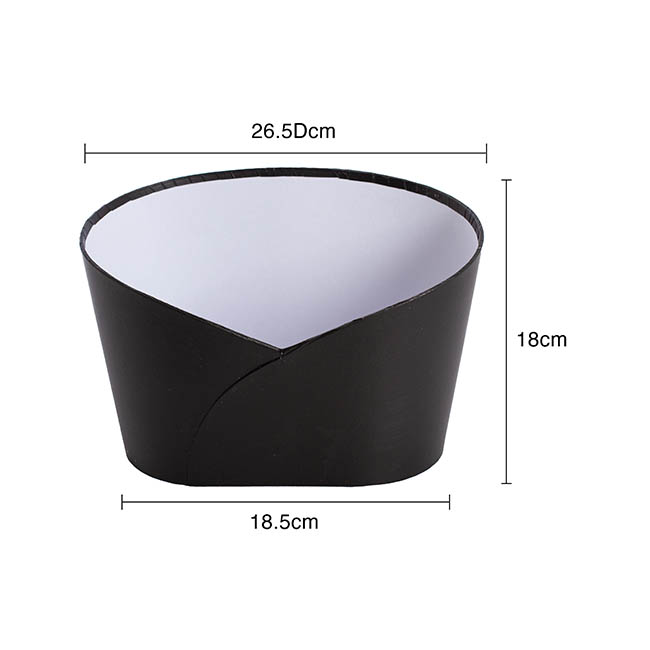 Hamper Bucket Oval Medium Black (26.5x18.5x18cmH)