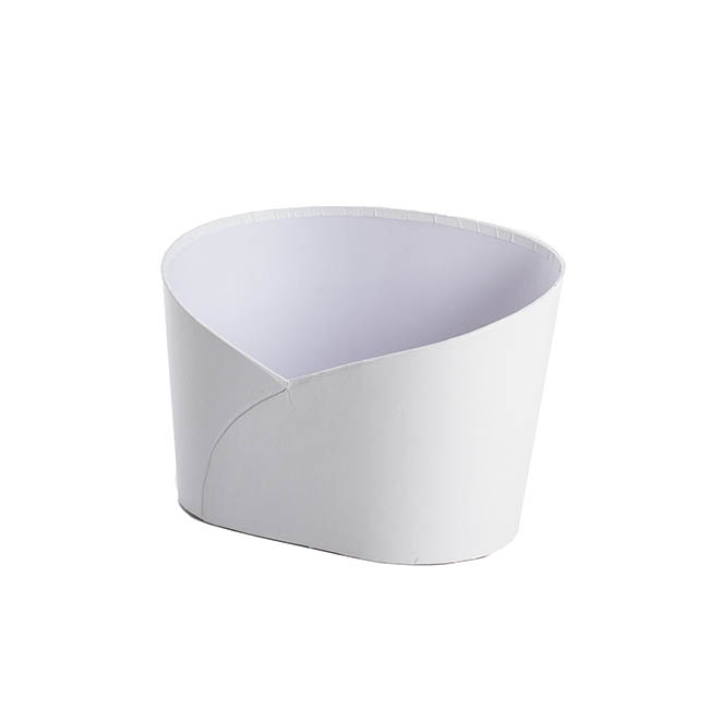 Hamper Bucket Oval Medium White (26.5x18.5x18cmH)