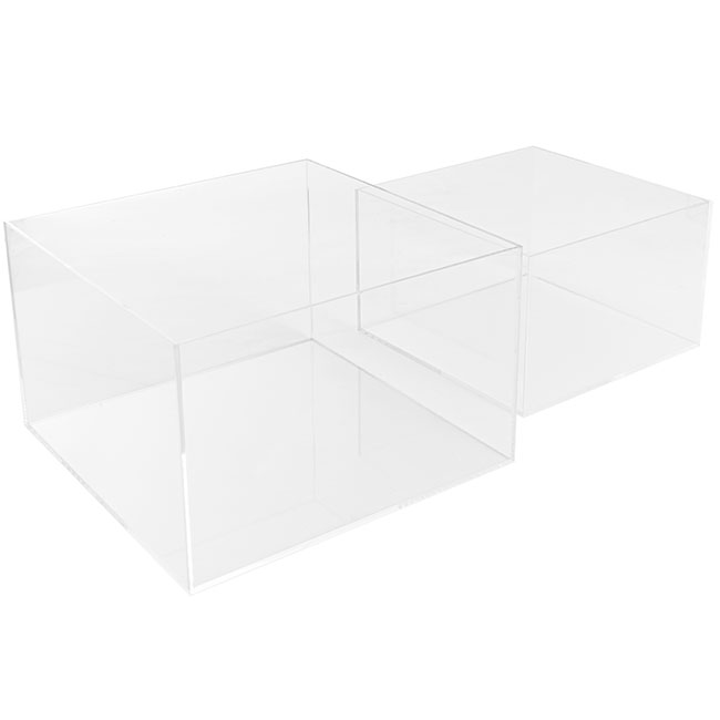 Acrylic Hamper and Gift Box Square Clear Set 2 (30x18Hcm)