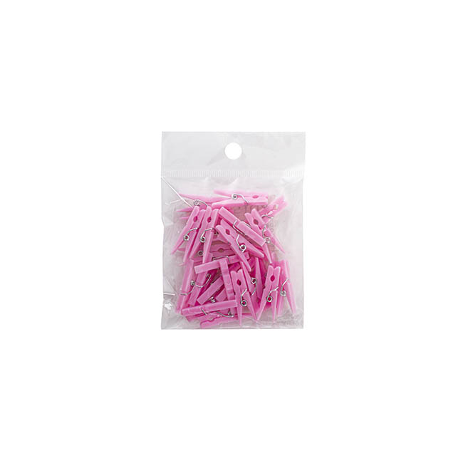 Plastic Craft Pegs Pack 25 Baby Pink (30mm x 4mm)
