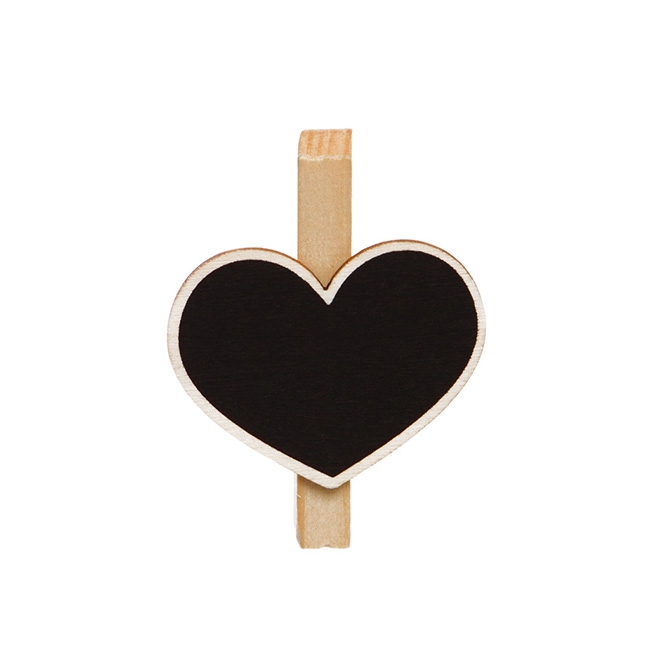 Chalkboard Peg Heart Shape (5.5x4.5cm) Pack 4