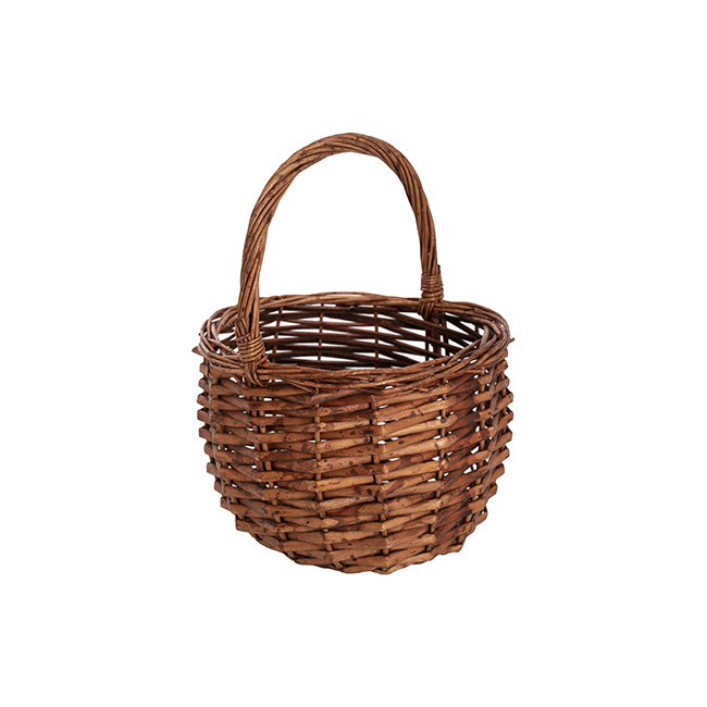 Willow Flower Girl Basket Oak Brown (18cmDx24cmH)