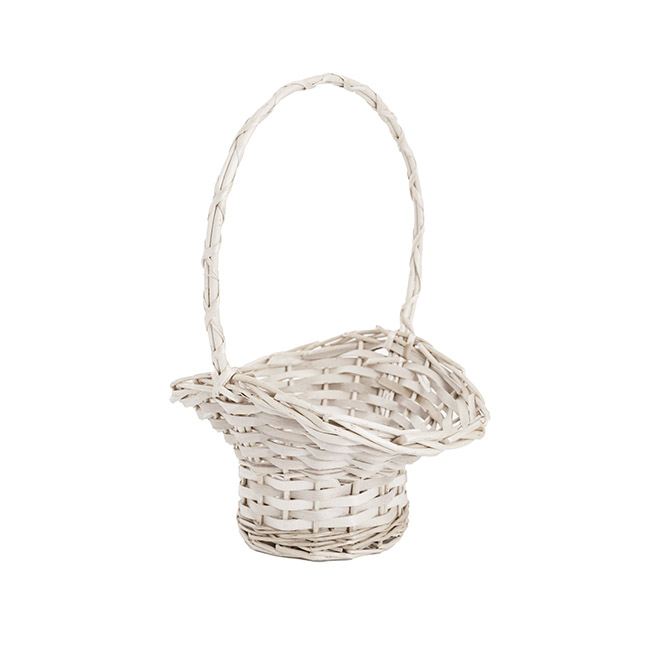 Willow Flower Girl Basket White (25x20x35cmH)