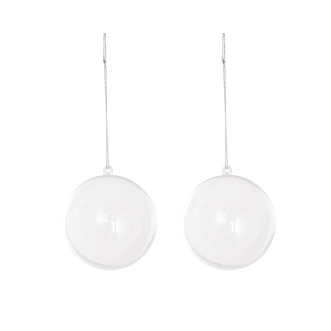 Hanging Clear Bauble Pack 10 (8cmD)