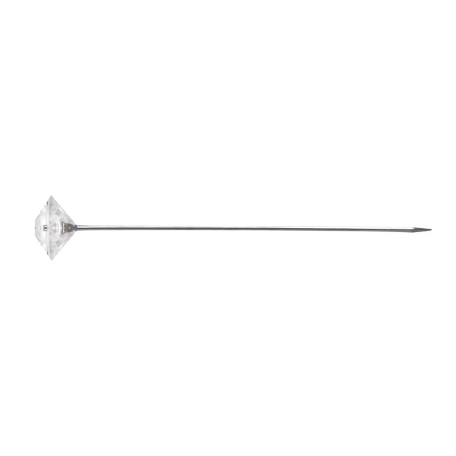 Diamond Head Pins Pack 50 Clear (10mm x 6.5cm)