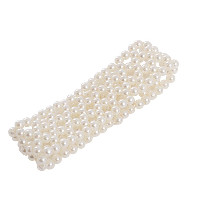 Pearl Criss Cross Corsage Wrist Bracelet Cream (8cmLx3cmH)