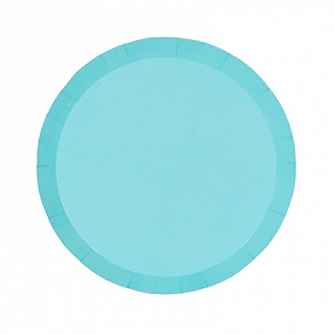 Paper Round Snack Plate Pastel Blue (18cm) Pack 10