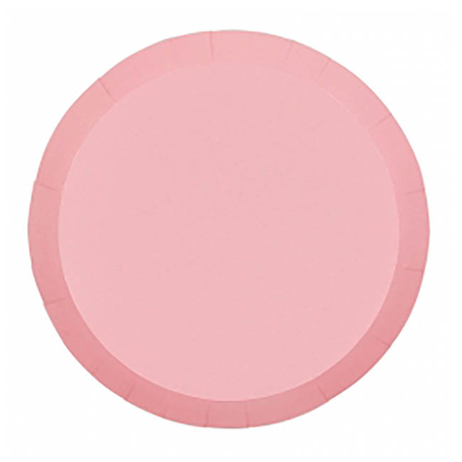 Paper Round Dinner Plate Pink (23cm) Pack 10