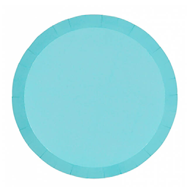 Paper Round Dinner Plate Pastel Blue (23cm) Pack 10