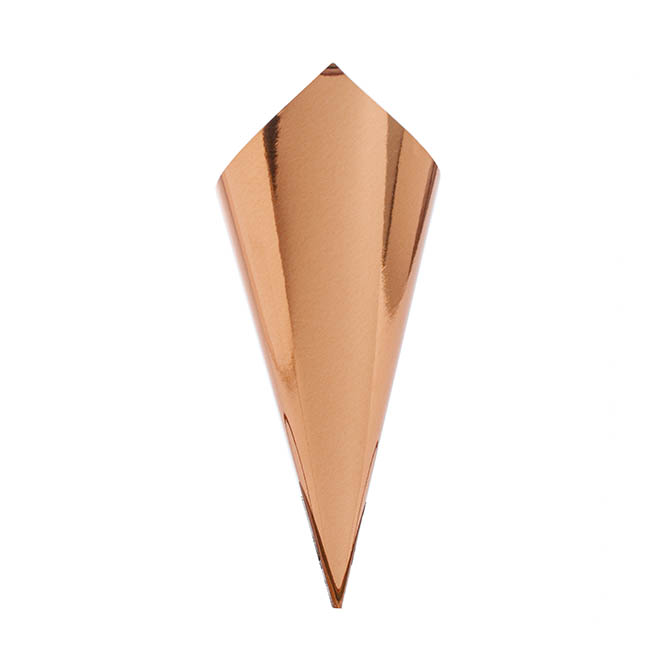 Paper Snack & Confetti Cone Pack 10 Rose Gold (24cm x 9cm)