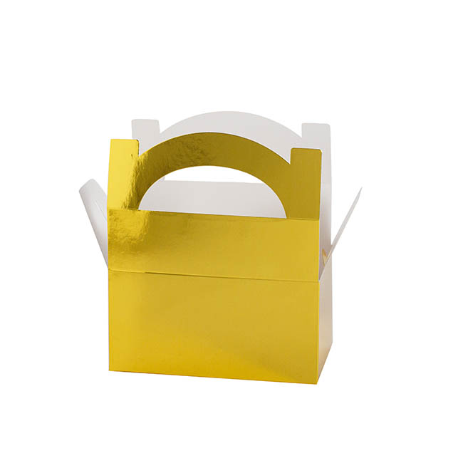 Lunch Box Cardboard Metallic Gold 5pk (20x16x12cm)