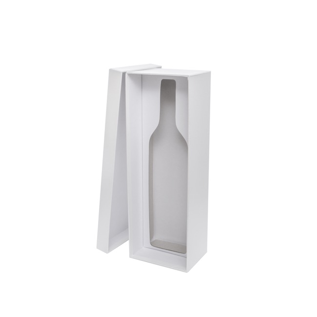 Wine Box Rigid Ribbed Paper White (11x9x33.5cmH)