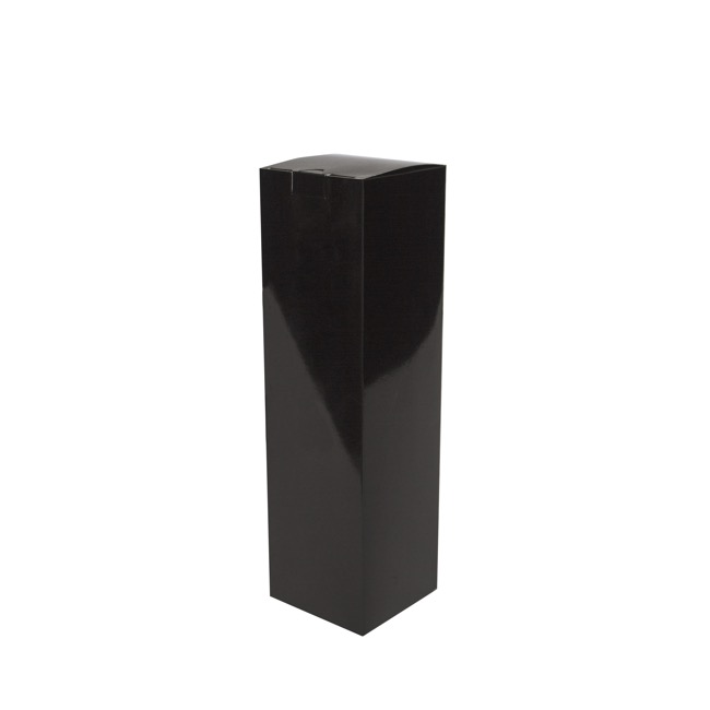 Wine Box Flat Pack Gloss Paper Black (9x9x32.5cmH)