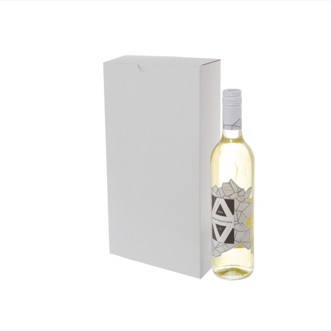 Wine Box Flat Pack Two Bottles Kraft White (178x89x343mmH)