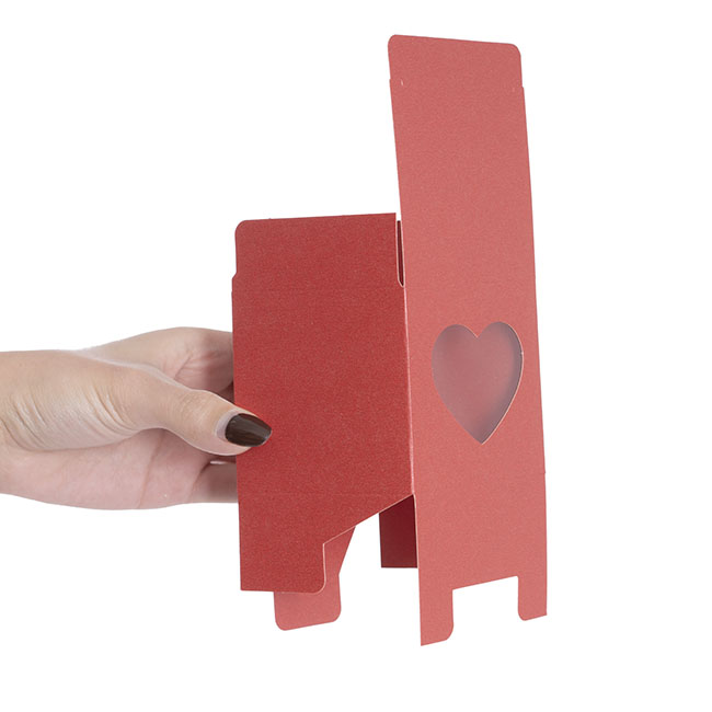 Bomboniere Heart Box Pearl Red Pack 20 (70x70x70mmH)