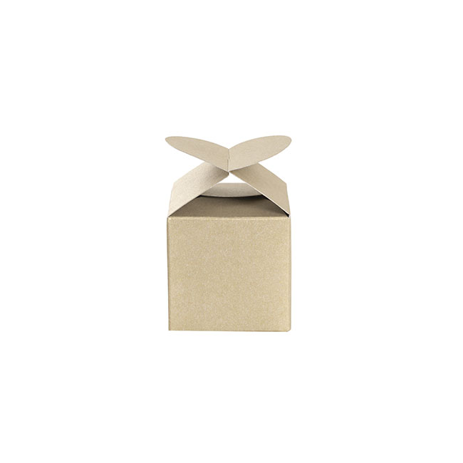 Bomboniere Modern Box Pearl Gold Pack 20 (45x45x55mmH)