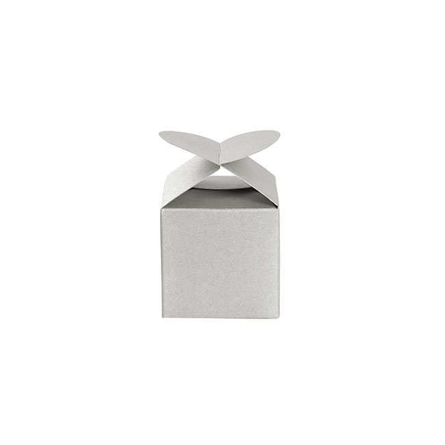 Bomboniere Modern Box Pearl Silver Pack 20 (45x45x55mmH)