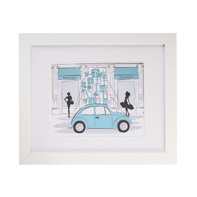 Framed Picture Shopping Car Gift Tiffany Mint (40.6x50.8cmH)