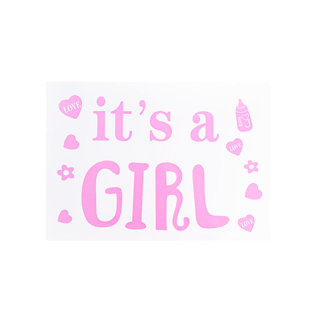 Sticker It's a Girl Pack 10 Baby Pink (20x28cmL)