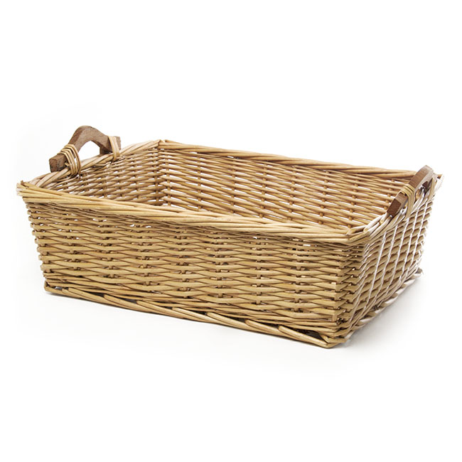 Willow Bread Basket Tray Rectangle Natural (50x39x15cmH)