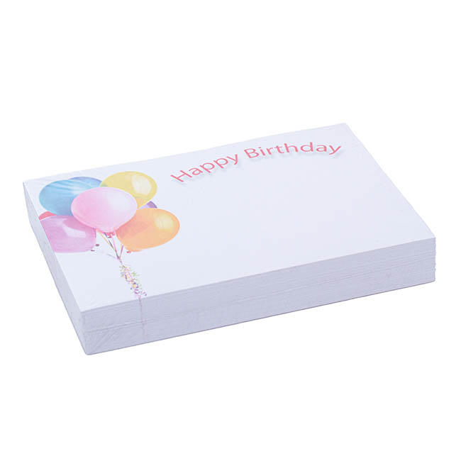 Cards Celebration Balloons Happy Birthday(10x6.5cmH) Pack 50