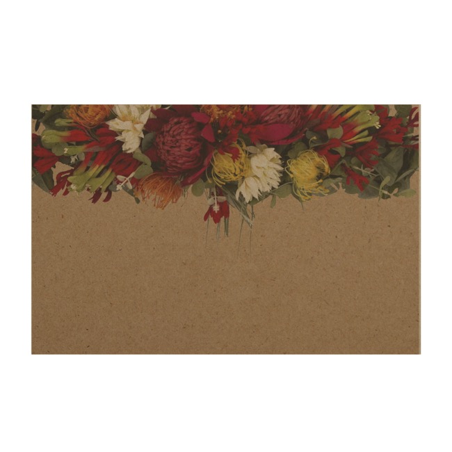 Cards Brown Kraft Native Flowers (10x6.5cmH) Pack 50