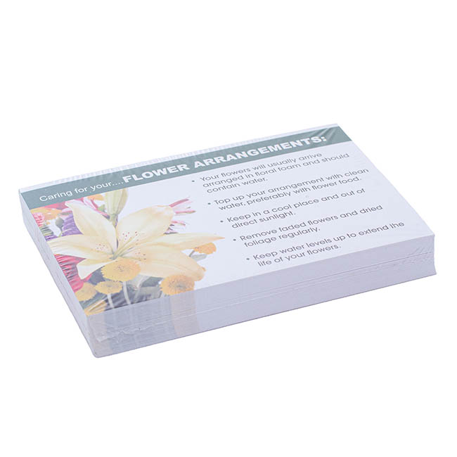 Cards Flower Care Flowers Arrangements (10x6.5cmH) Pack 50