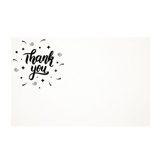 Cards White Thank You Black White (10x6.5cmH) Pack 50